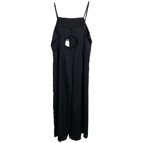 4Sienna Womens Spaghetti Strap Jumpsuit Back Buttons Cutout Black Size Large - Picture 2 of 15
